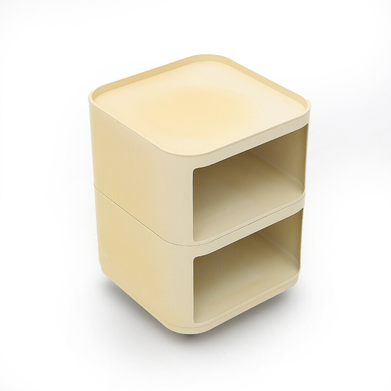 Vintage "Componibili" bedside table in white Abs by Anna Castelli for Kartell, 1960