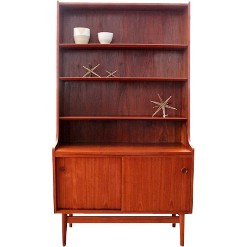 Scandinavian bookcase with storage box - 1960s