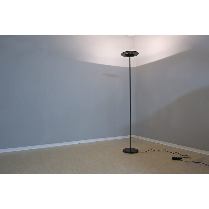 Vintage Aureola Halo floor lamp in cast aluminum and glass by Cini et Nils, 1980