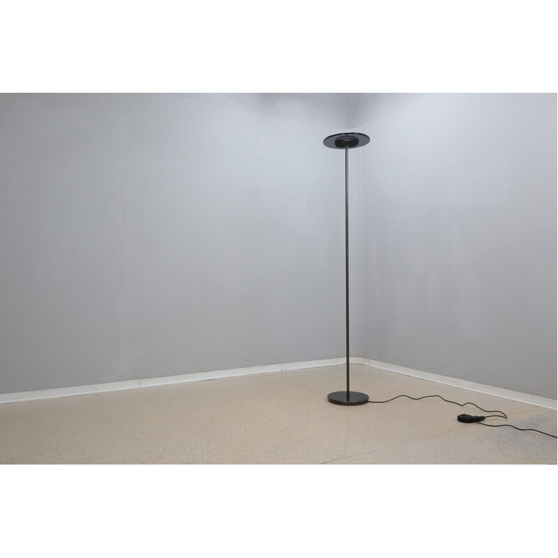Vintage Aureola Halo floor lamp in cast aluminum and glass by Cini et Nils, 1980