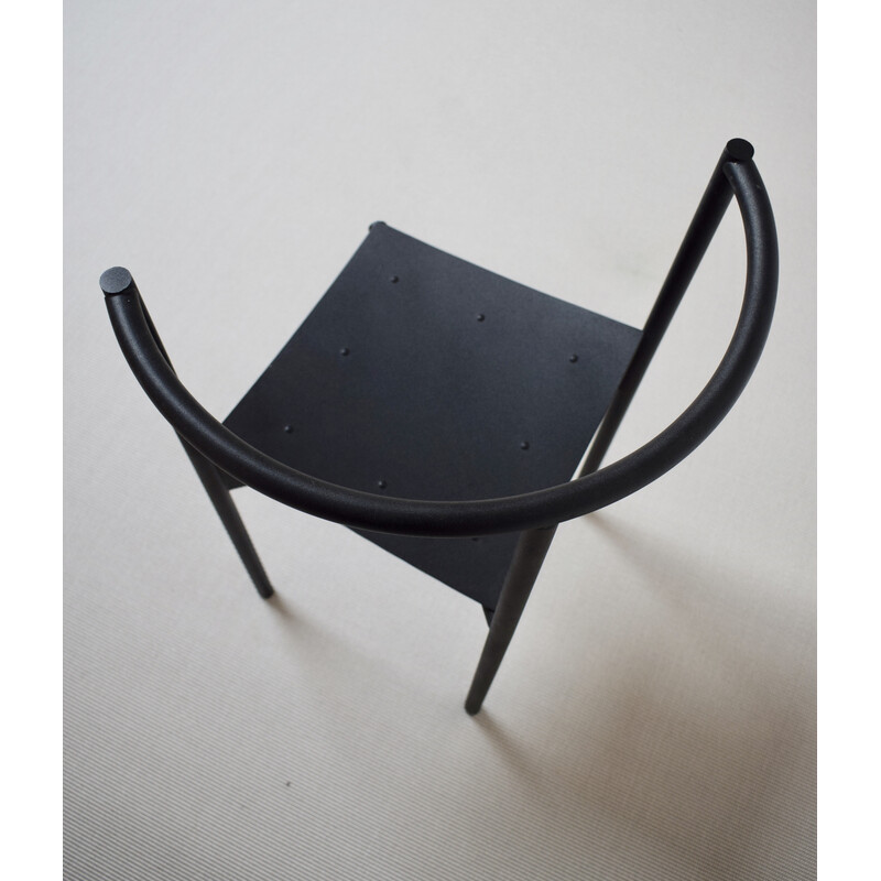 Paire de chaises vintage Wendy Wright en métal laqué noir mat de Philippe Starck pour Disform, 1986