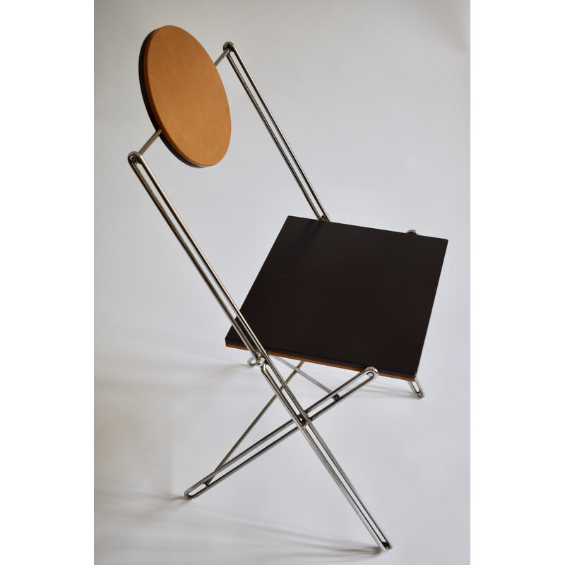 Vintage R.J.C. chair in steel wire by René-Jean Caillette for Via Diffusion, France 1986