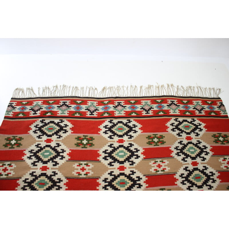 Vintage wool rug, Czechoslovakia 1940
