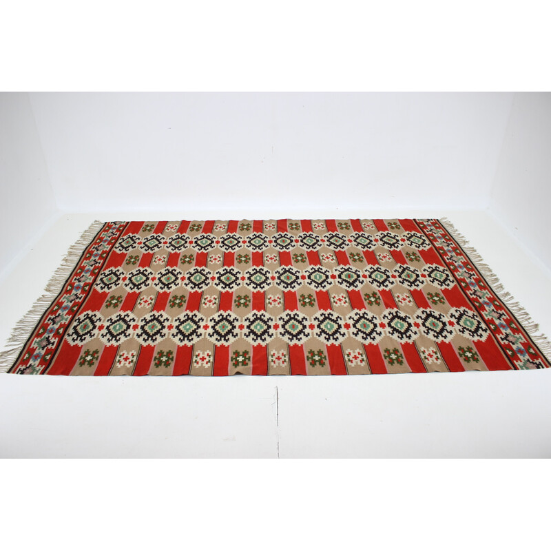 Vintage wool rug, Czechoslovakia 1940