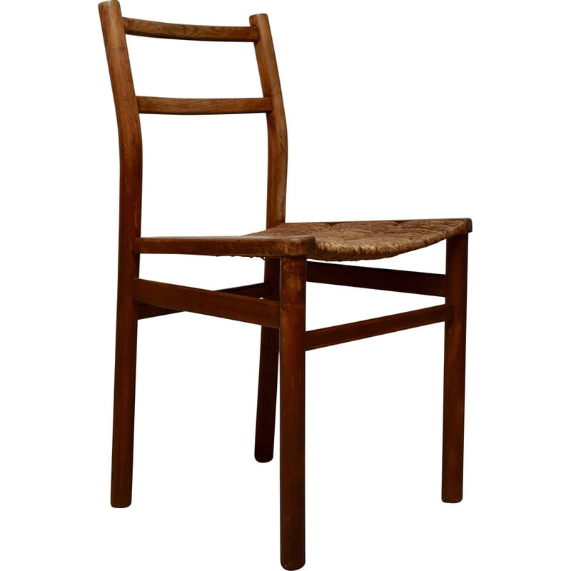 Vintage Week-end chair in solid wood by Pierre Gautier Delaye for Vergnères, France 1950