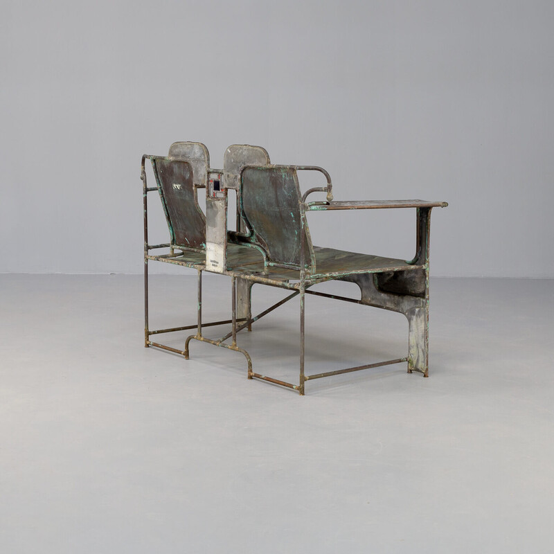 Vintage copper and zinc bench for Cor de Ree, Netherlands 1990