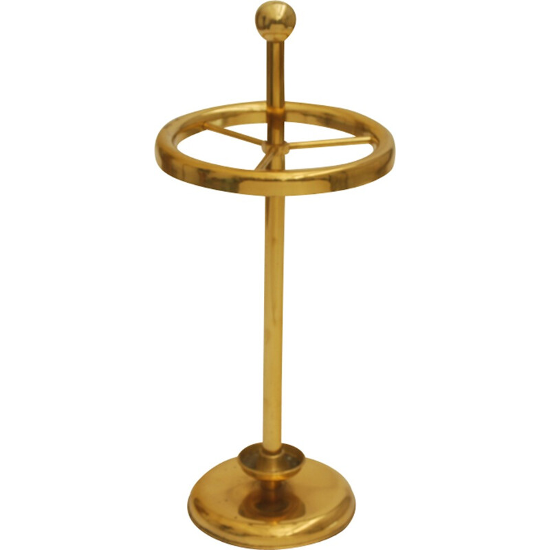 Brass umbrella stand produced in Czechoslovakia - 1960s