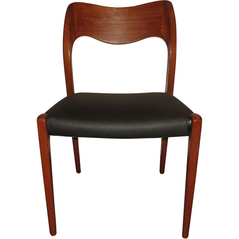 Set of 4 Danish teak chairs model 71 by N.O.Moller - 1960s