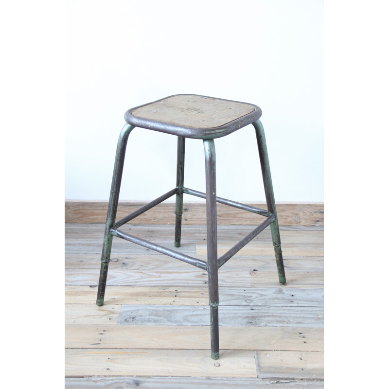 Mid-century industrial stool in steel - 1960s