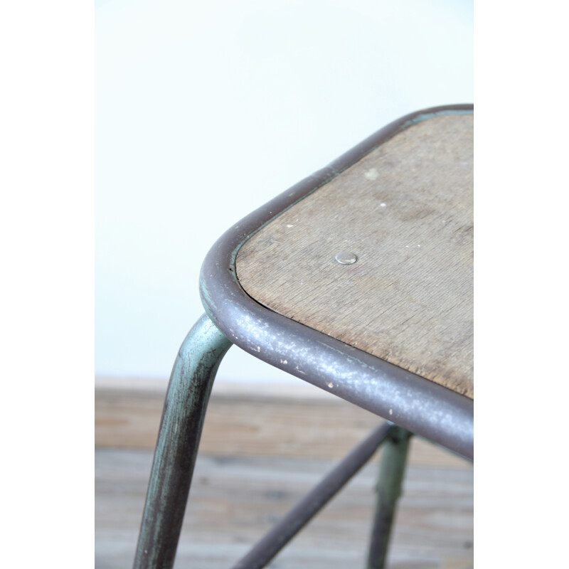 Mid-century industrial stool in steel - 1960s