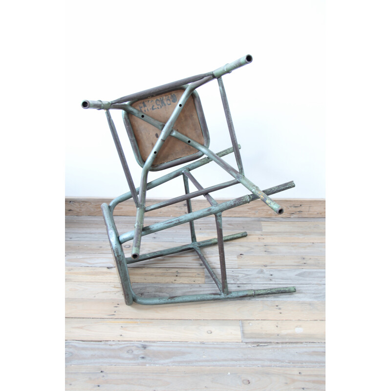 Mid-century industrial stool in steel - 1960s