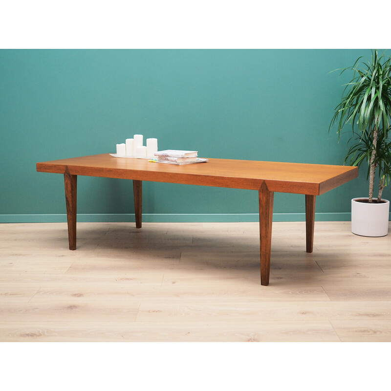 Vintage teak veneer coffee table for Severin Hansen, Denmark 1970