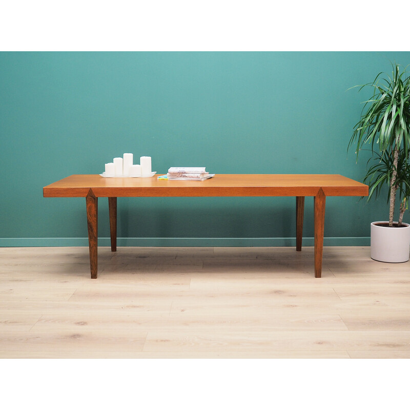 Vintage teak veneer coffee table for Severin Hansen, Denmark 1970