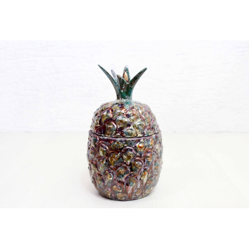 Bonbonnière vintage en forme d'ananas en porcelaine, 1960