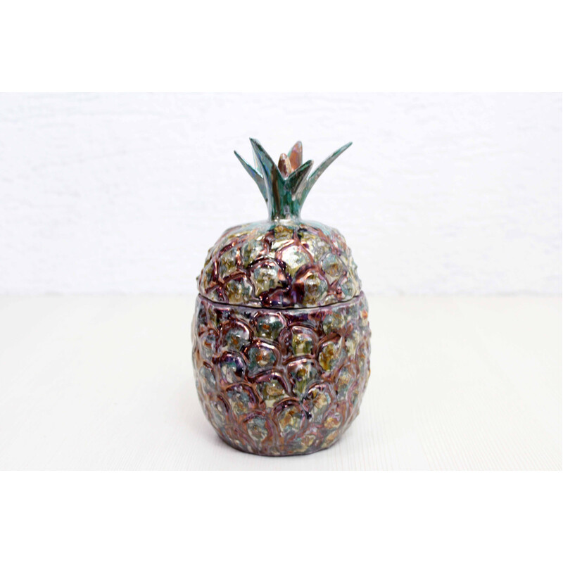 Bonbonnière vintage en forme d'ananas en porcelaine, 1960