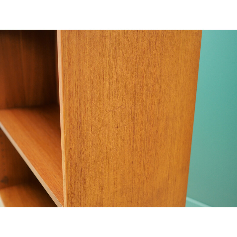 Vintage teak veneer bookcase for Denka, Denmark 1970