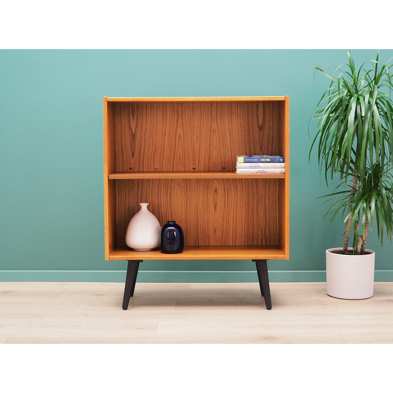 Vintage teak veneer bookcase for Denka, Denmark 1970