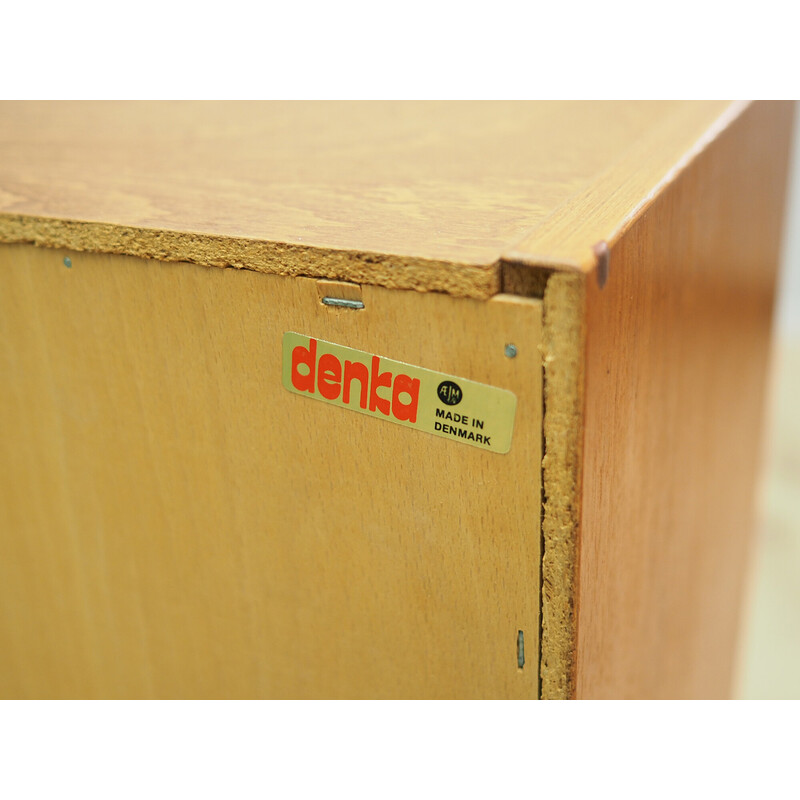 Vintage teak veneer bookcase for Denka, Denmark 1970