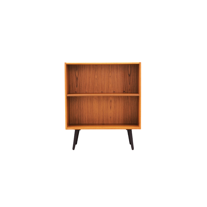 Vintage teak veneer bookcase for Denka, Denmark 1970