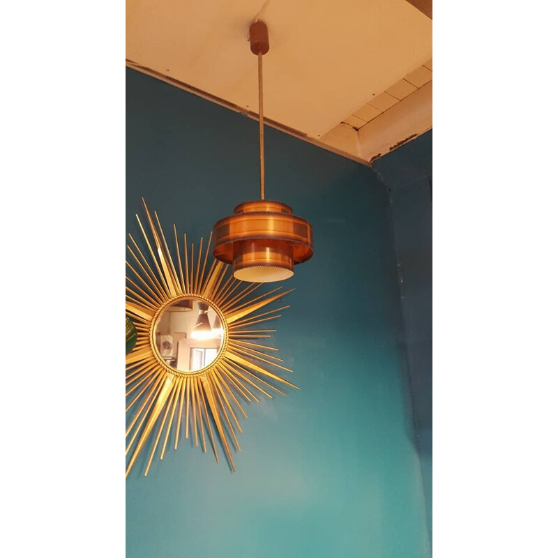 Brass brutalist wall lamp Denmark - 1960s