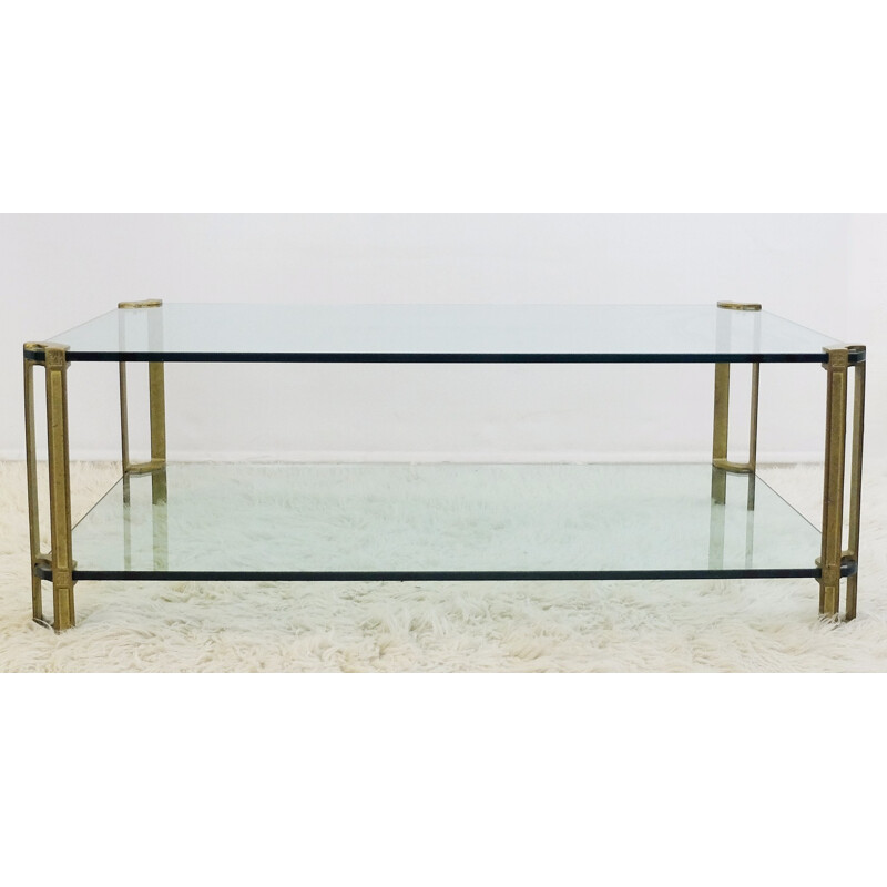 Coffee table in brass and glass by Peter Ghyczy - 1970s