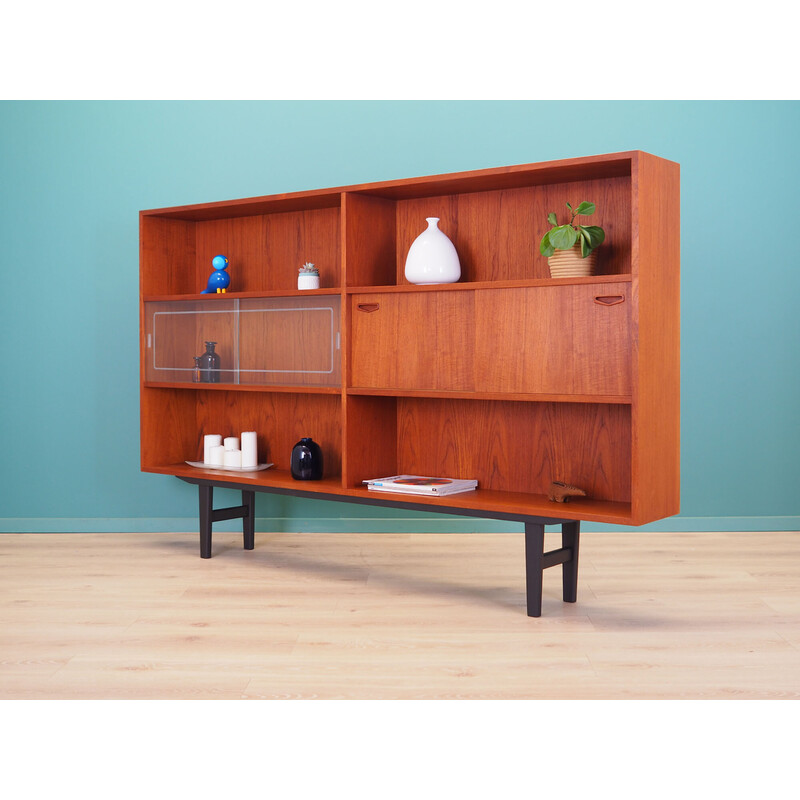 Vintage teak veneer and wood bookcase for Clausen et Fils, Denmark 1970