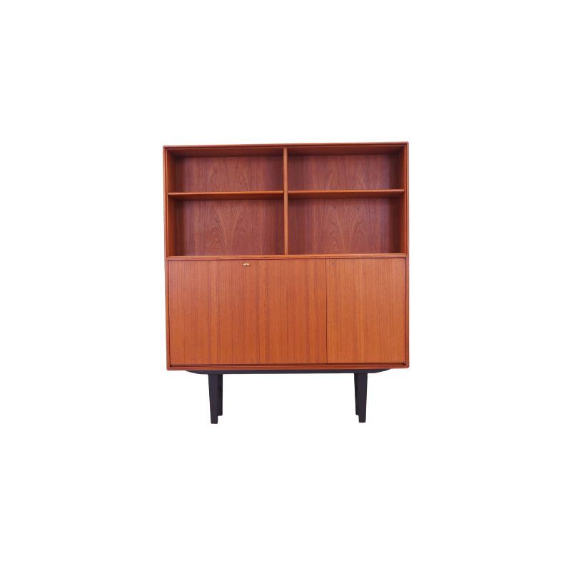 Vintage teak veneer and wood bookcase by Bertil Fridhagen for Bodafors, Denmark 1960