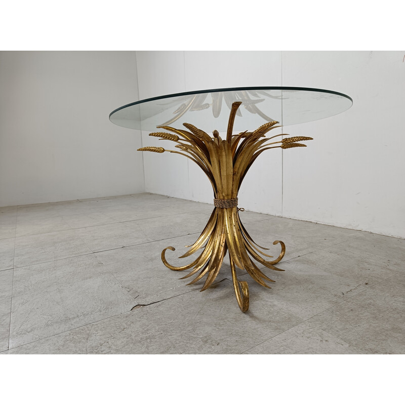 Vintage Coco Chanel sheaf of wheat coffee table, 1960s