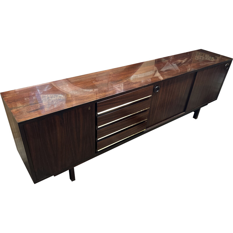 Vintage rosewood and brass sideboard, 1970