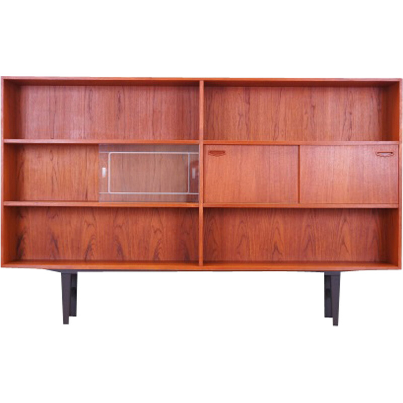 Vintage teak veneer and wood bookcase for Clausen et Fils, Denmark 1970