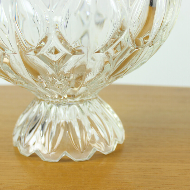 Vintage Tulips glass bowl from Hermanova Hut and designed by E. Downey, 1957