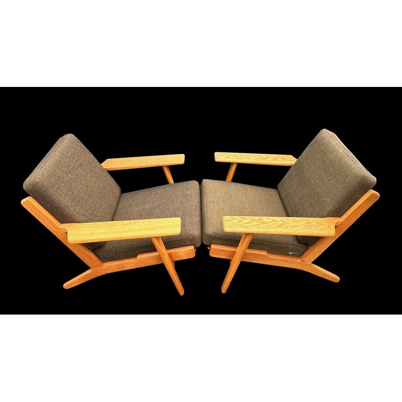 Paire de fauteuils GE290 vintage de Hans Wegner pour Getama