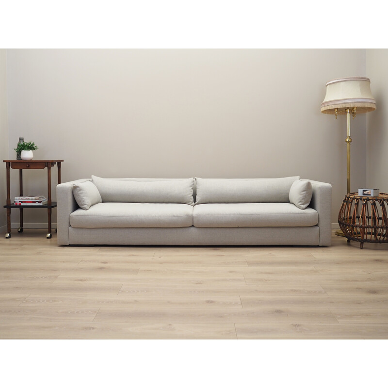 Vintage 3-seater sofa in wood and fabric, 2000