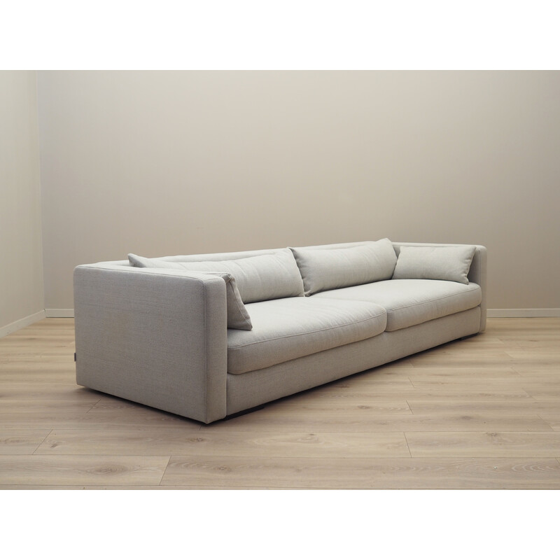 Vintage 3-seater sofa in wood and fabric, 2000