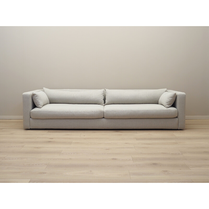 Vintage 3-seater sofa in wood and fabric, 2000