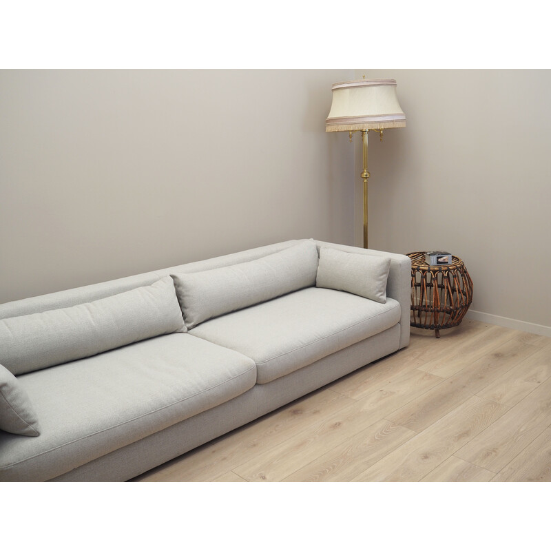 Vintage 3-seater sofa in wood and fabric, 2000