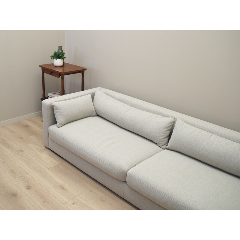 Vintage 3-seater sofa in wood and fabric, 2000