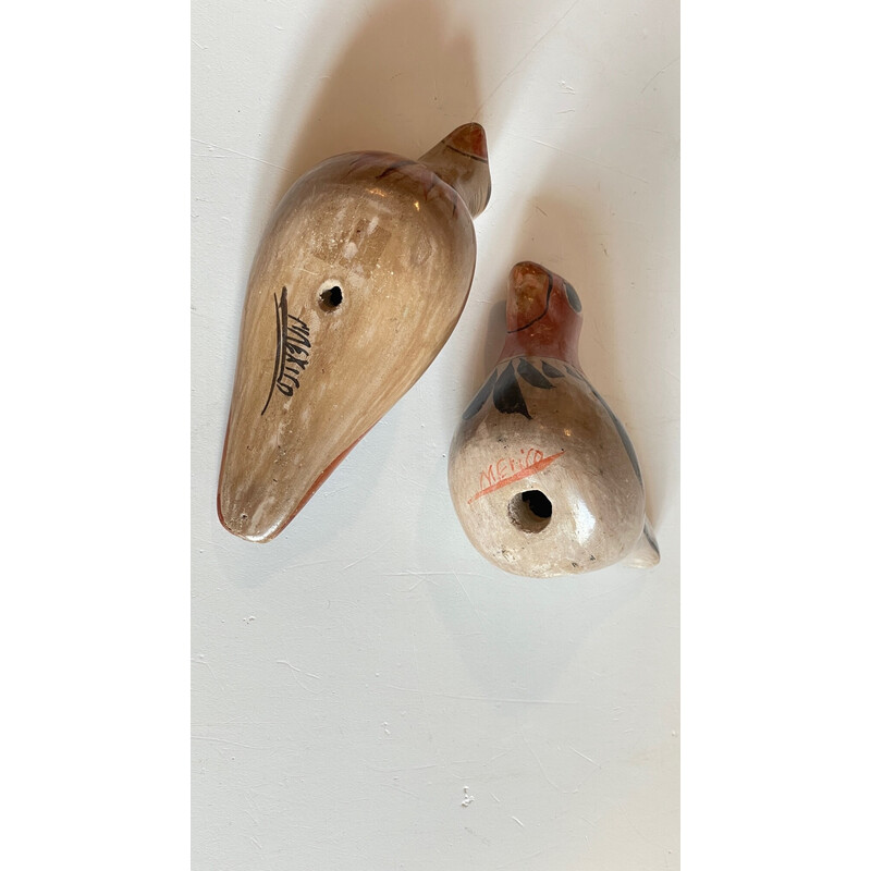 Pair of vintage ceramic birds, Mexico