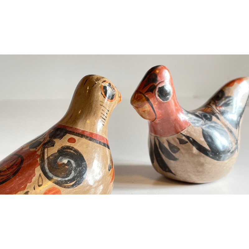 Pair of vintage ceramic birds, Mexico
