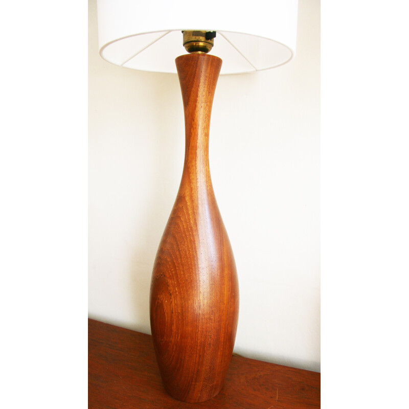 Scandinavian teak bottle lamp - 1960s