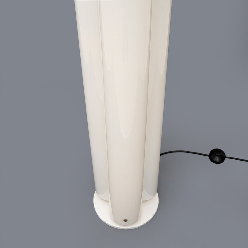Vintage “Chimère” floor lamp in white painted metal by Vico Magistretti for Artemide, 1970