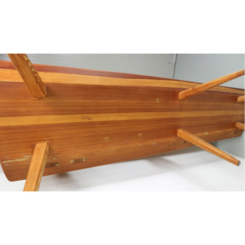 Vintage pine wood bench by Jacob Kielland Brandt for Christiansen, Denmark 1960