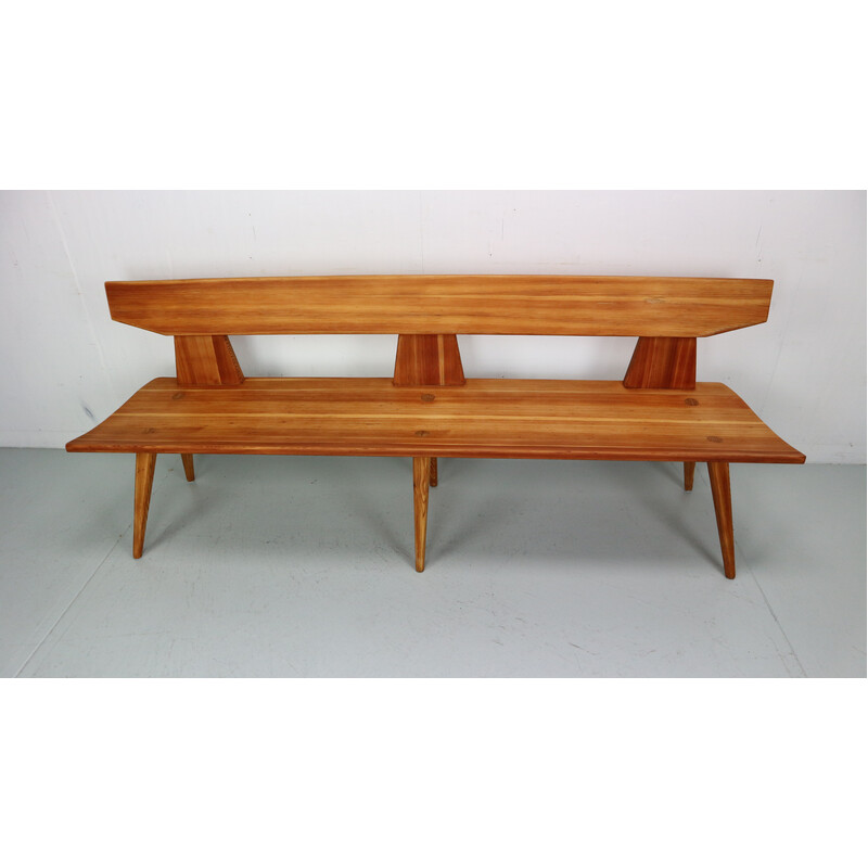Vintage pine wood bench by Jacob Kielland Brandt for Christiansen, Denmark 1960