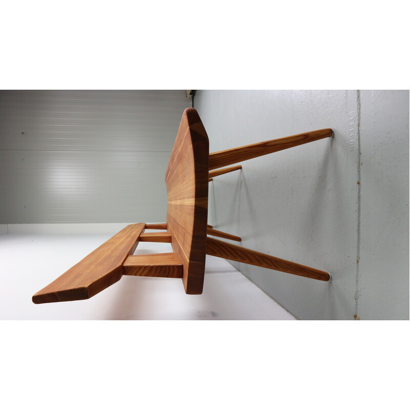 Vintage pine wood bench by Jacob Kielland Brandt for Christiansen, Denmark 1960