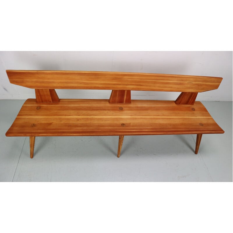 Vintage pine wood bench by Jacob Kielland Brandt for Christiansen, Denmark 1960