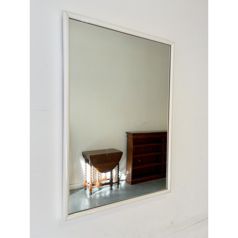Vintage wooden frame wall mirror, 1980