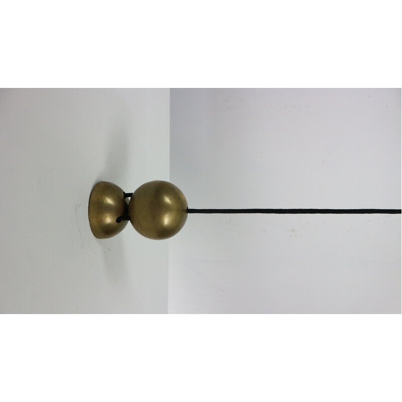 Vintage "Onos 55" pendant lamp in patinated brass by Florian Schulz, Germany 1960