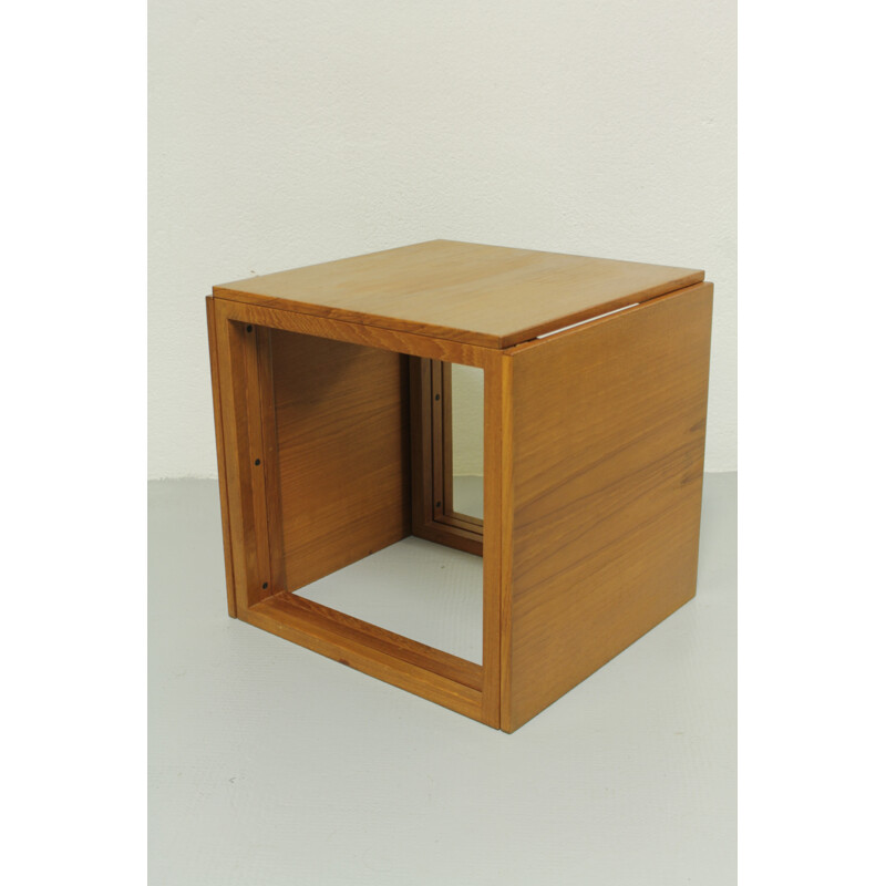 Set of 3 nesting tables forming a cube in teak by Kai Kristiansen - 1960s