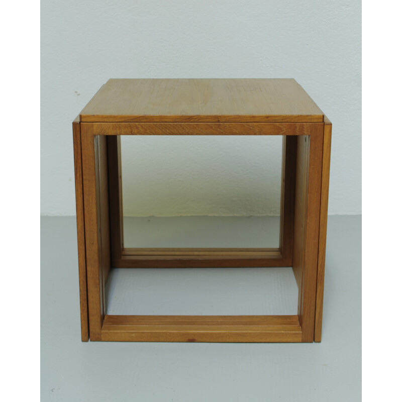 Set of 3 nesting tables forming a cube in teak by Kai Kristiansen - 1960s