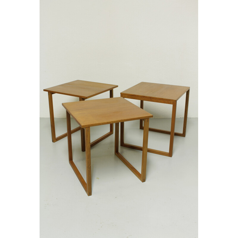 Set of 3 nesting tables forming a cube in teak by Kai Kristiansen - 1960s